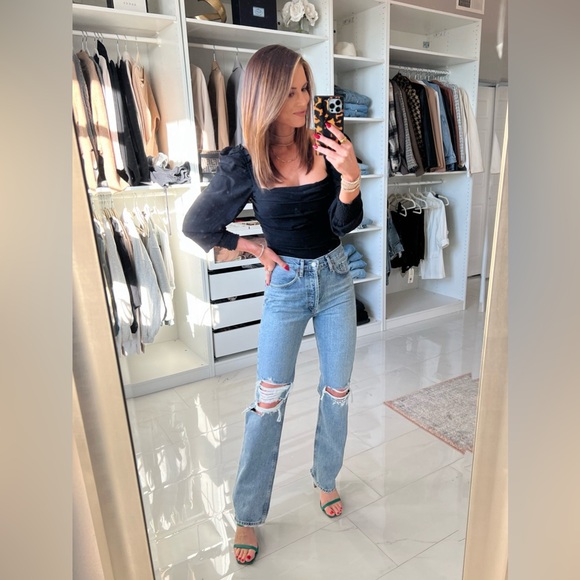 Astr Tops - ASTR Puff Sleeve Square Neck Top